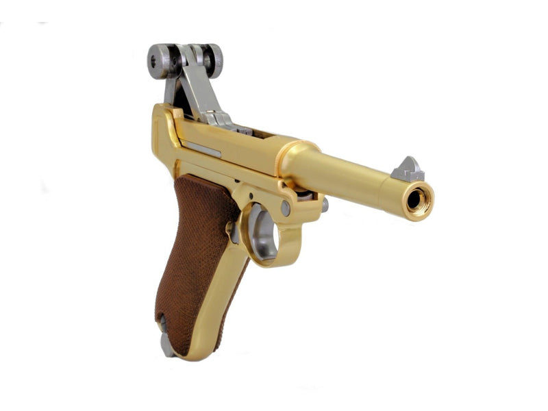 WE-Tech P007 Full Metal Luger P08 4 inch Gold GBB Pistol
