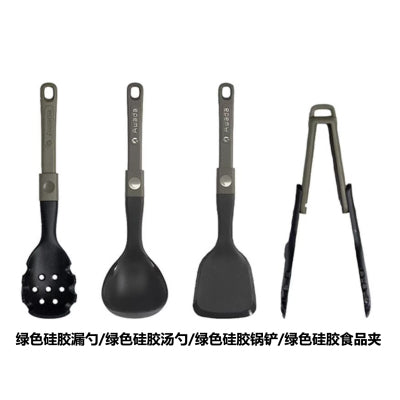 AWADA outdoor camping portable folding 3 tableware kitchen utensils soup spoon fish shovel rice spoon