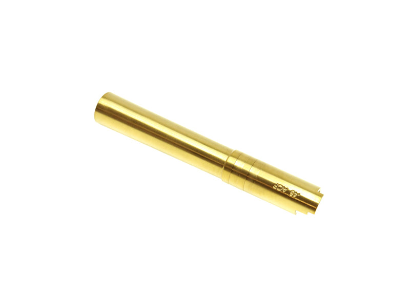 COWCOW Technology OB1 SS Threaded Outer Barrel Gold For Tokyo Marui Hi-Capa 5.1 GBB Series .45 marking