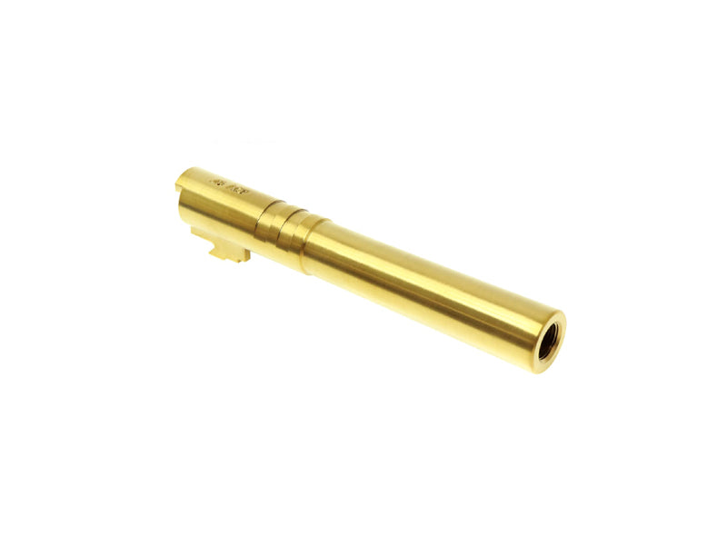 COWCOW Technology OB1 SS Threaded Outer Barrel Gold For Tokyo Marui Hi-Capa 5.1 GBB Series .45 marking