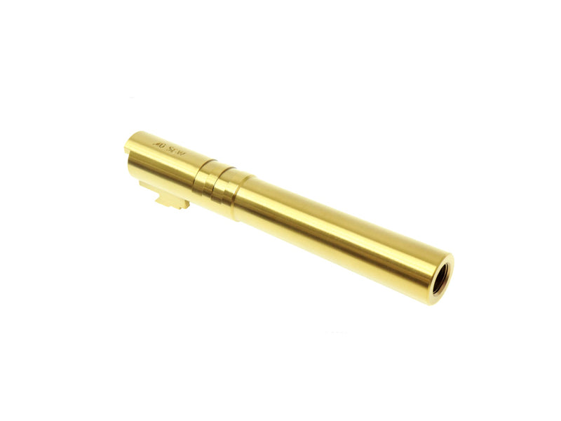 COWCOW Technology OB1 SS Threaded Outer Barrel Gold For Tokyo Marui Hi-Capa 5.1 GBB Series .40 marking