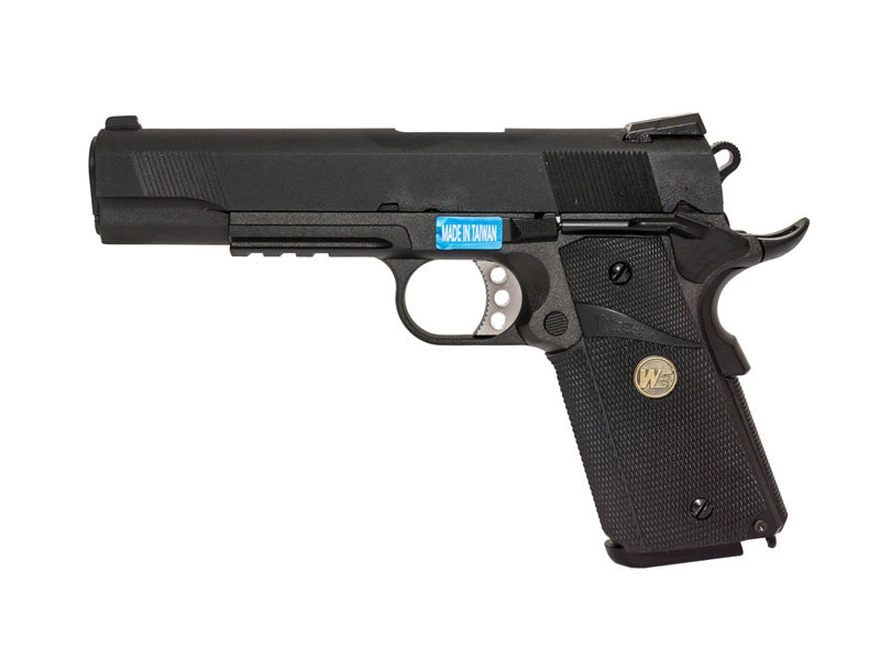 WE-Tech Full Metal 1911 MEU Airsoft GBB Pistol With Rubber Grip Railed Version