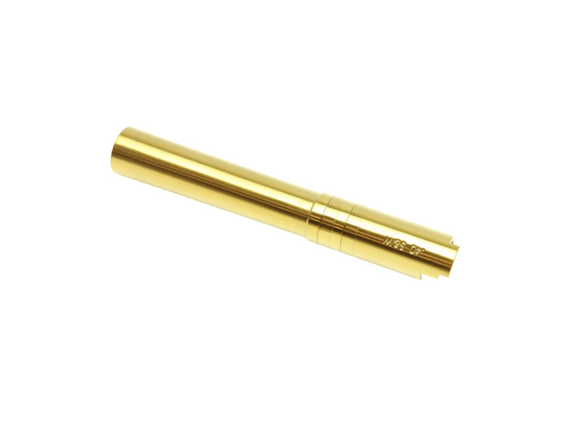 COWCOW Technology OB1 SS Threaded Outer Barrel Gold For Tokyo Marui Hi-Capa 5.1 GBB Series .40 marking