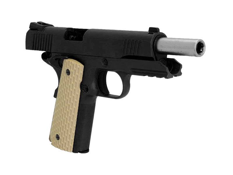 WE-Tech Full Metal 1911 Kimber Airsoft GBB Pistol With White Grip With Railed