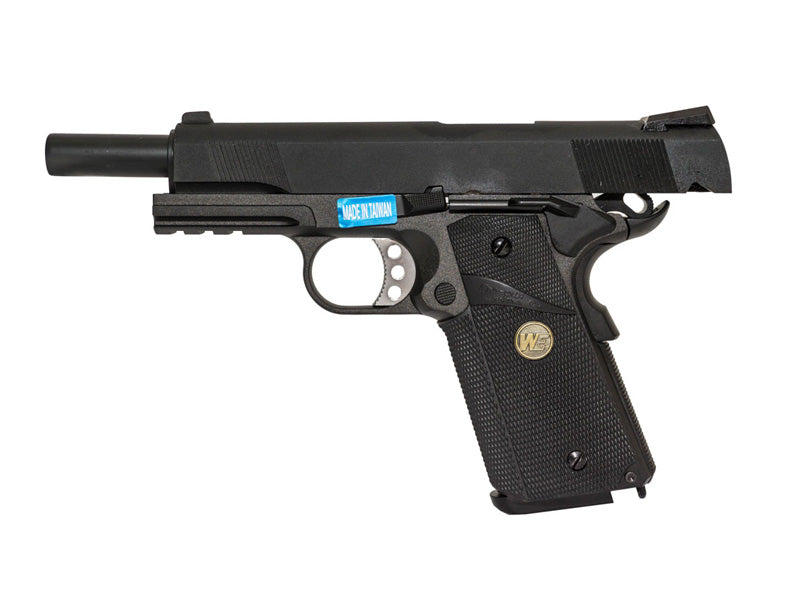 WE-Tech Full Metal 1911 MEU Airsoft GBB Pistol With Rubber Grip Railed Version