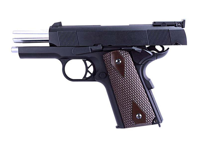 WE-Tech E003B Full Metal Type B Mini 1911 Airsoft GBB Pistol With Brown Grip