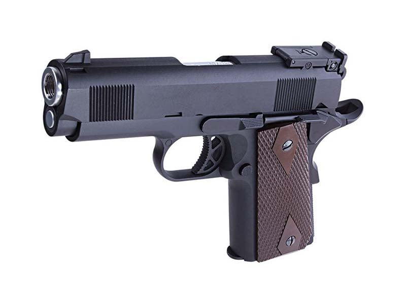 WE-Tech E003B Full Metal Type B Mini 1911 Airsoft GBB Pistol With Brown Grip