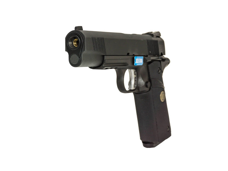 WE-Tech Full Metal 1911 MEU Airsoft GBB Pistol With Rubber Grip Railed Version