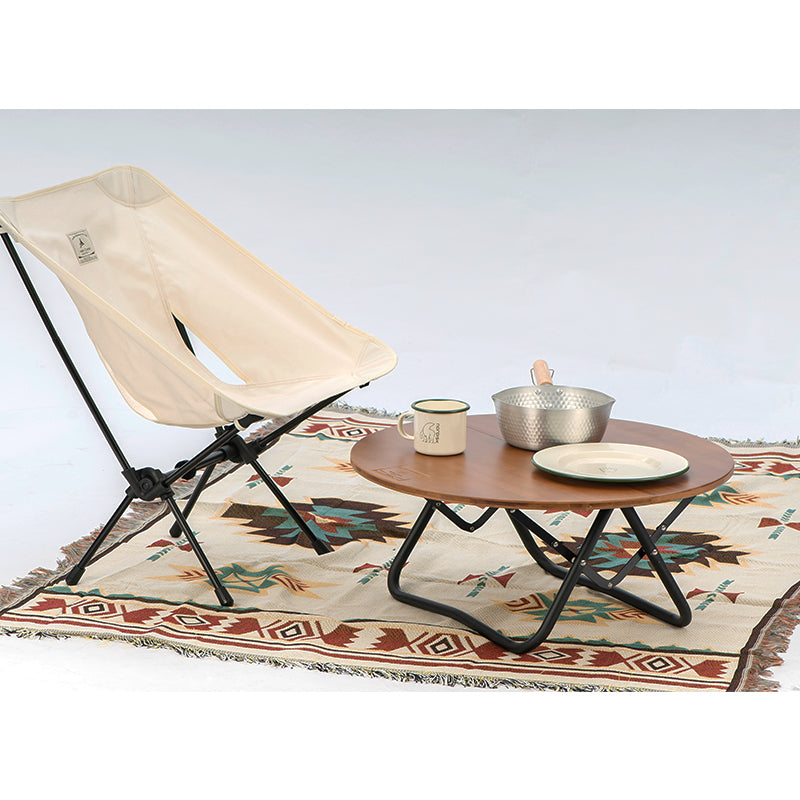 Tillak bamboo lightweight Farmer Camp outdoor camping folding round picnic table DOD same style