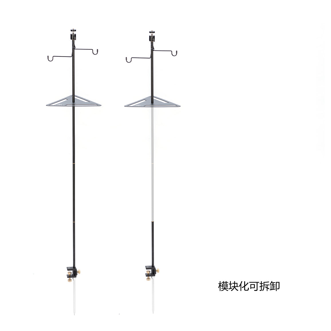 Tillak blackened lightweight outdoor camping light stand double hook S mini table set light stand