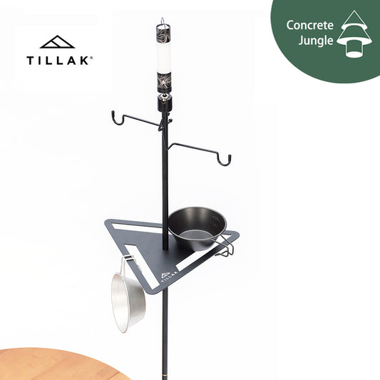 Tillak blackened lightweight outdoor camping light stand double hook S mini table set light stand