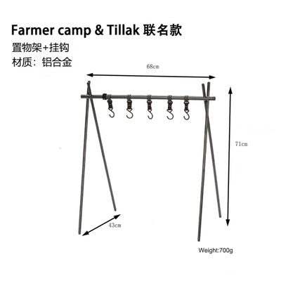 Tillak outdoor camping lightweight folding Farmer Camp triangle shelf bar table